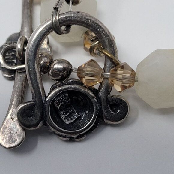 Artisan Handmade 925 Sterling Silver White Quartz Bicone Beaded Bracelet Healing - Picture 11 of 16